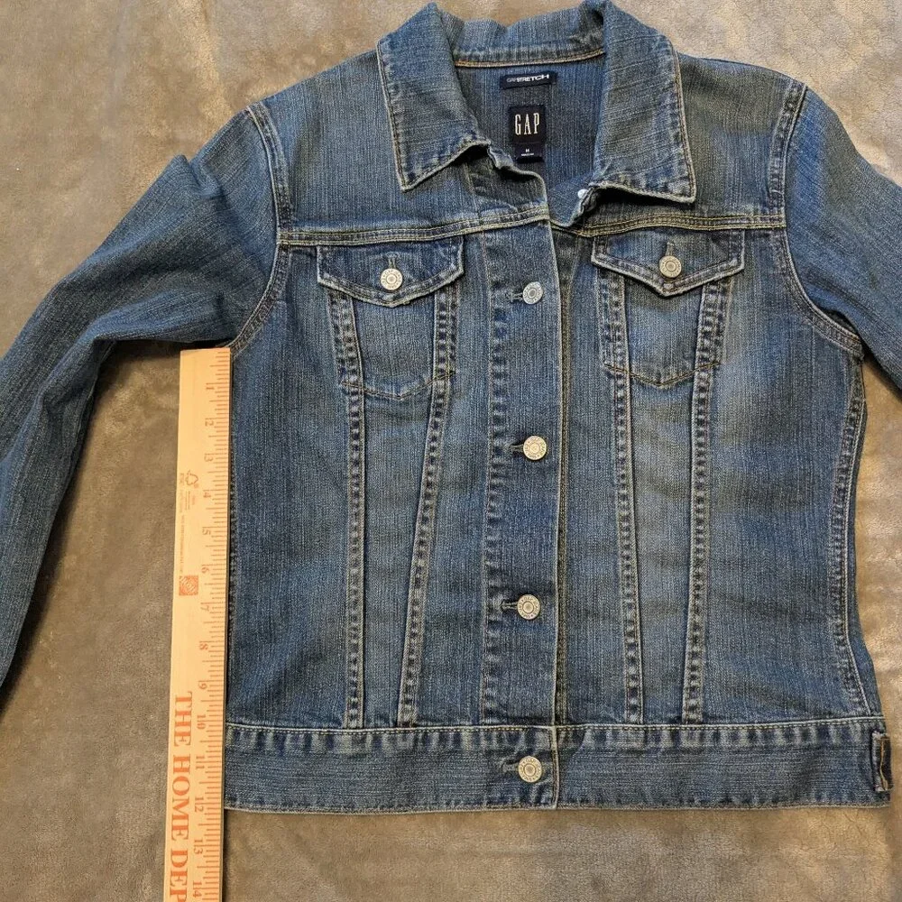 Gap Stretch Denim Medium Blue Wash Jeans Jacket - Picture 8 of 11